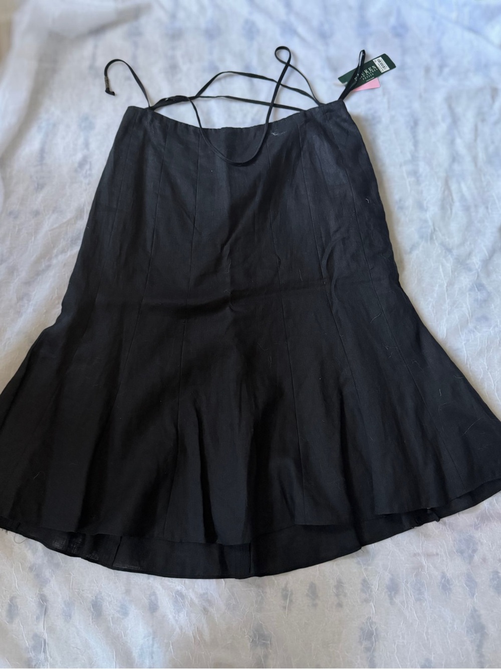 Ralph Lauren Black Linen Trumpet Skirt, NWT